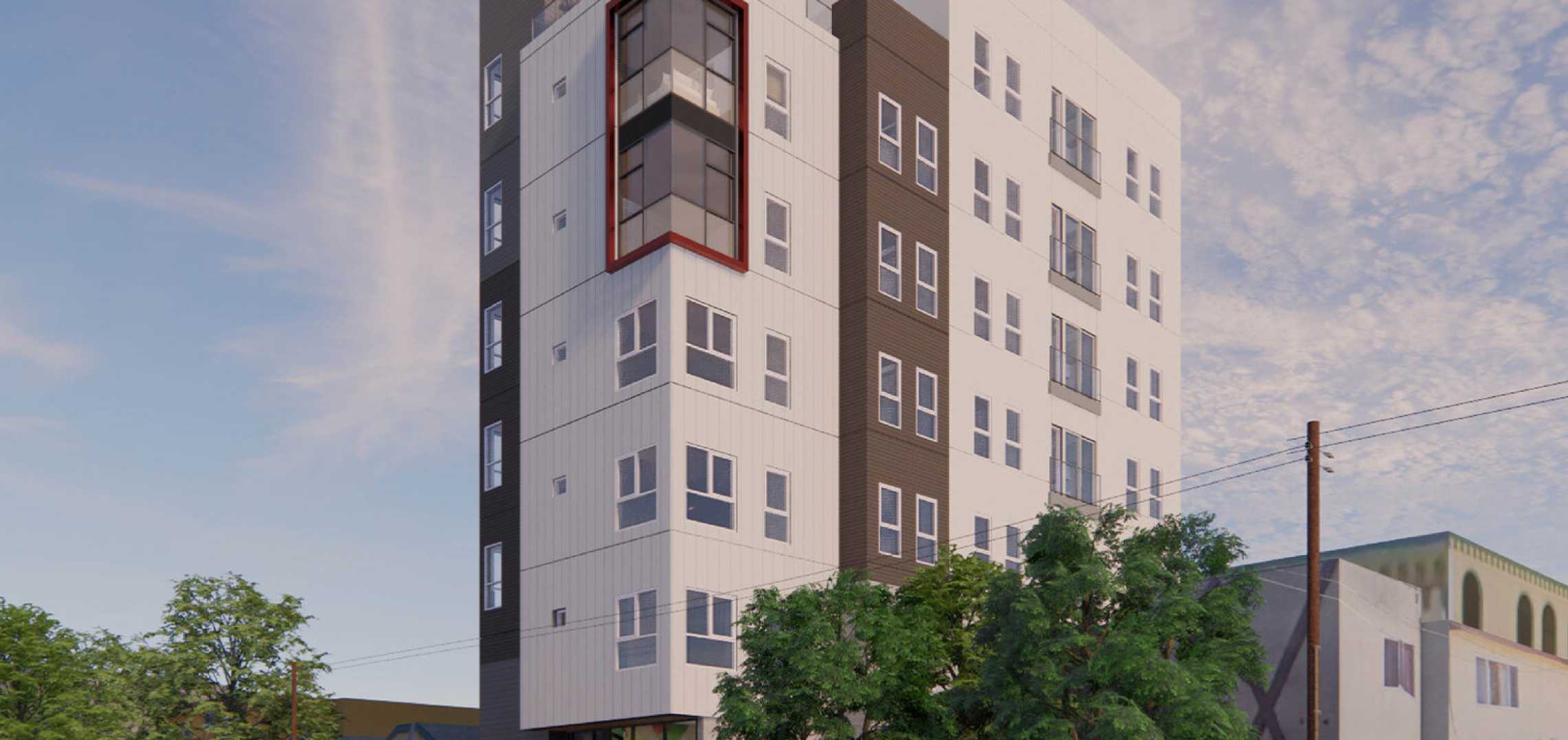 Skinny apartment building takes shape at 1128 37th Drive in Exposition